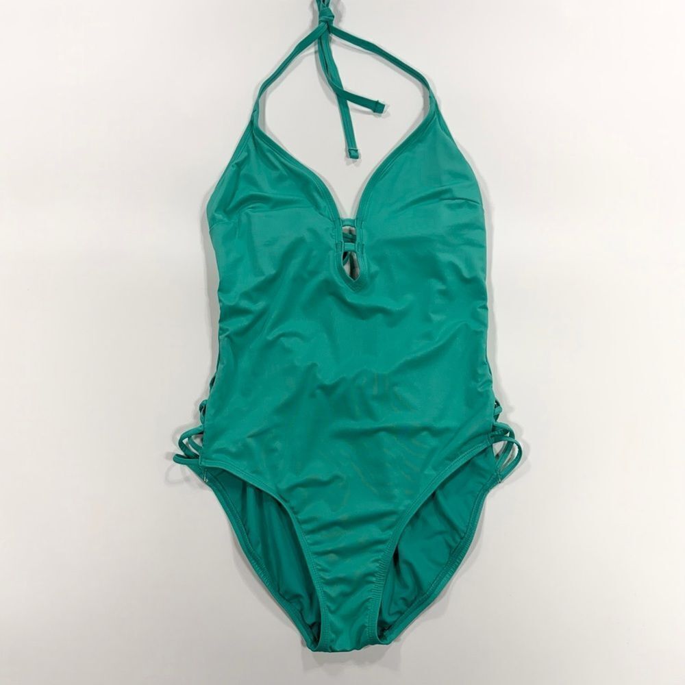Laundry by Design Teal Halter One-Piece Swimsuit – Size M